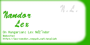 nandor lex business card